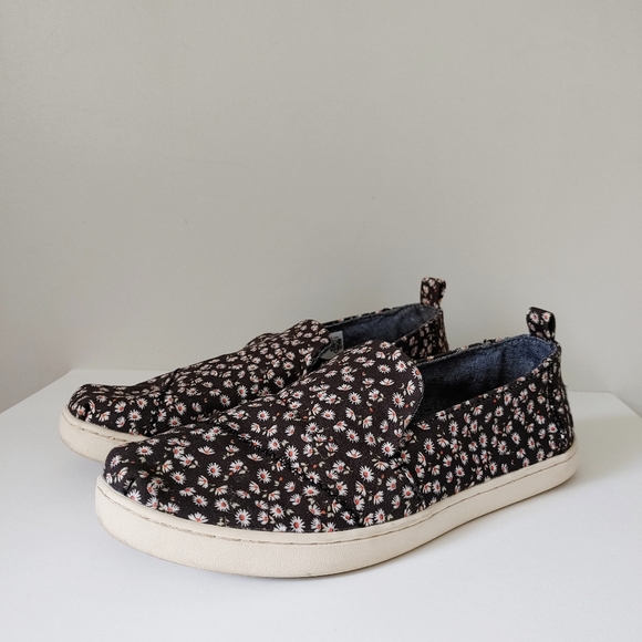 Toms Shoes Ditzy Daisy Print Deconstructed Alpargata Slip On Shoes Size 7 - Picture 2 of 13